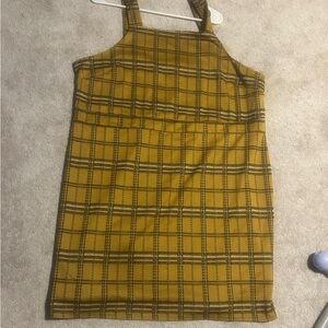 Mustard Yellow Plaid Mini Dress